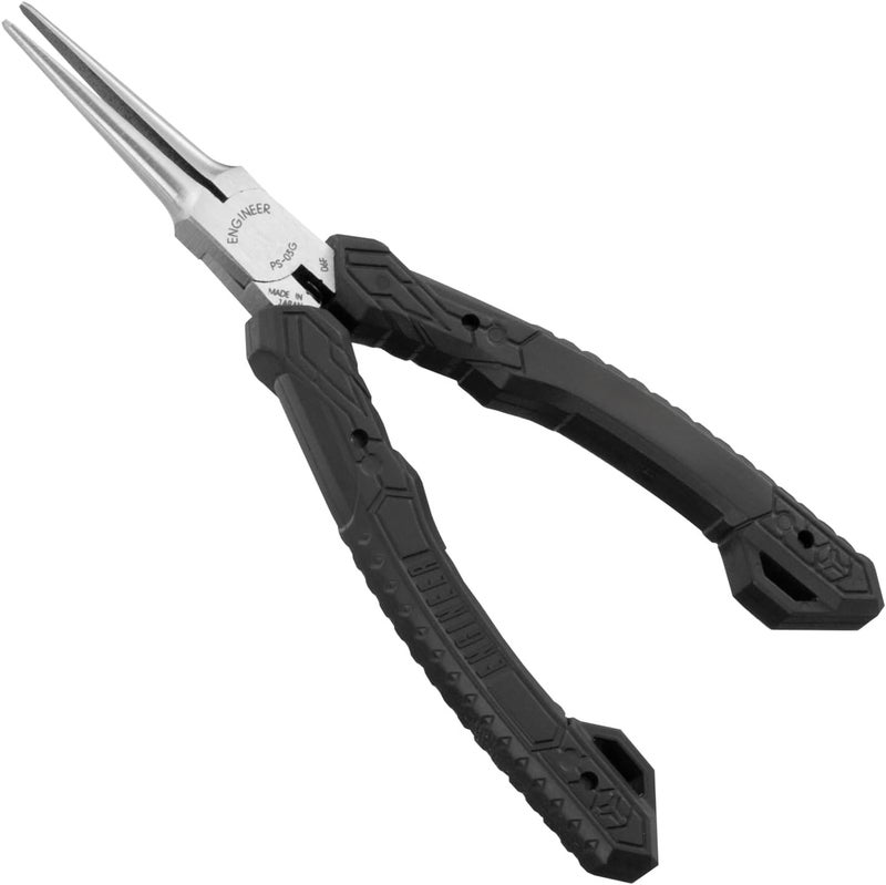 Engineer Compact Precision Compact Long Nose Pliers (Needle tip),Professional Grade, ESD Safe with Carbon Steel Jaws. Made in Japan. ps-03,Black,141mm - Image 4