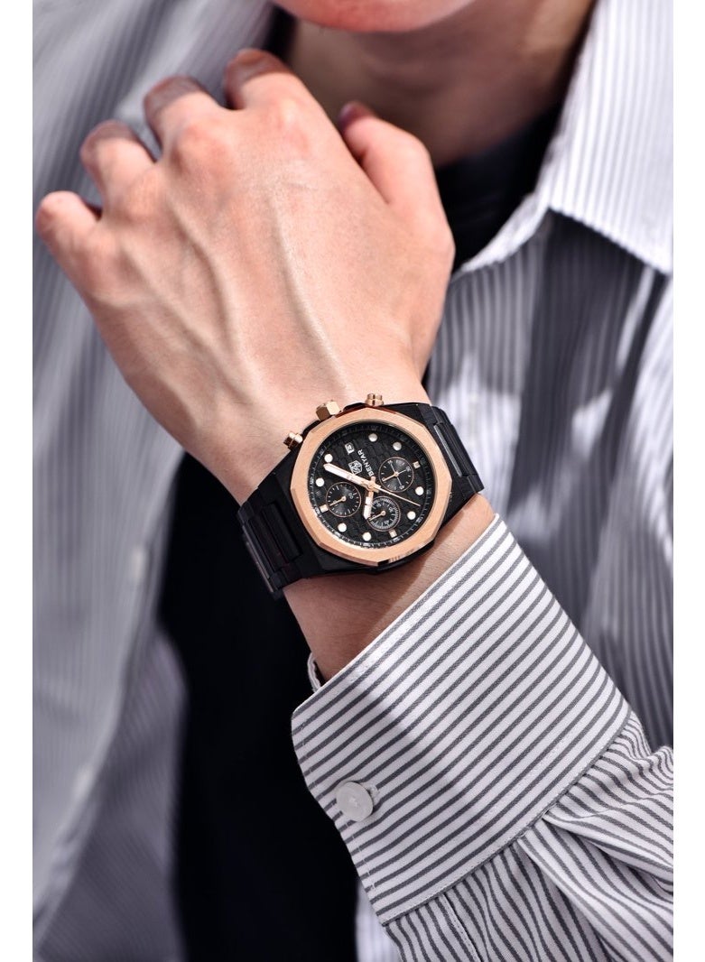 BENYAR Mens Watches Multifunction Chronograph Date Quartz Watch for Men Stainless Steel Band Wrist Watch Gift for Men Casual Business - Image 3