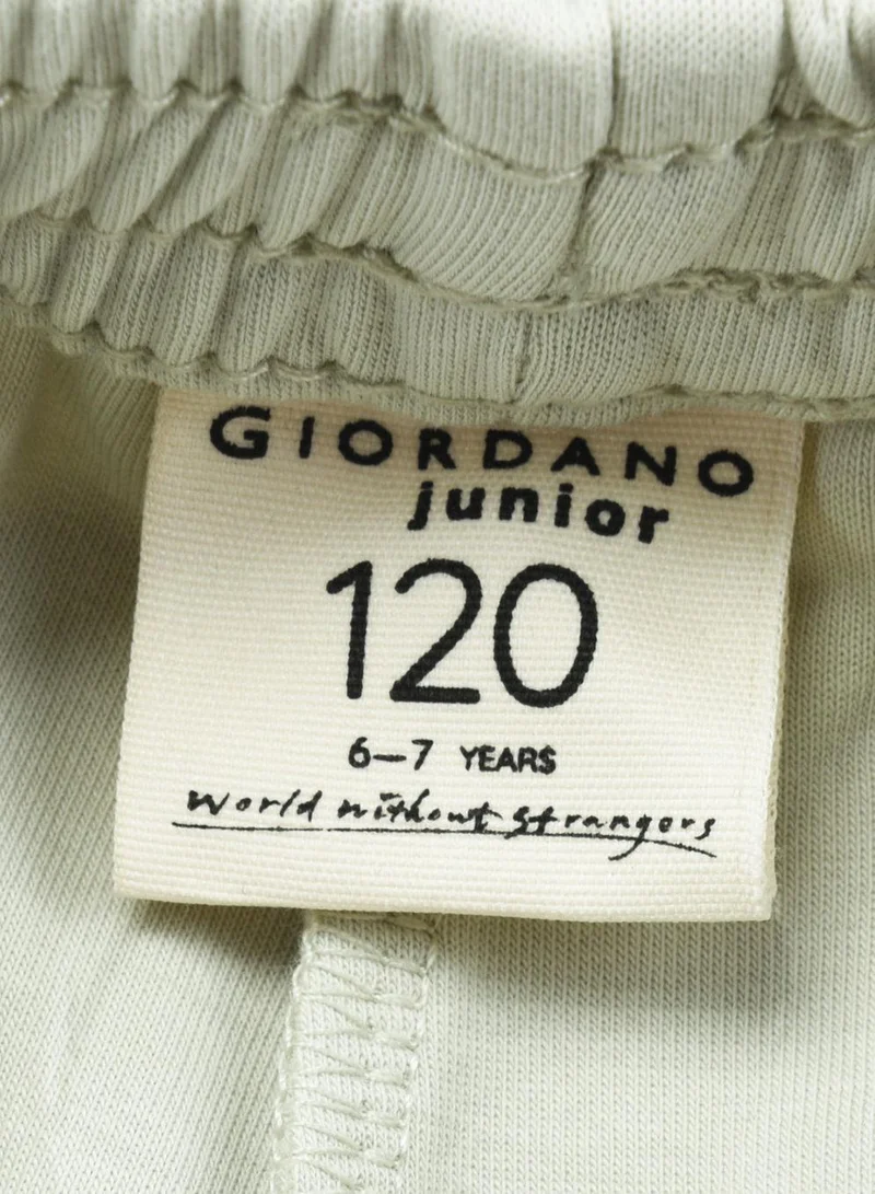 GIORDANO Kids’ Cotton Blend Interlock Elastic Waist Soft Knit Joggers