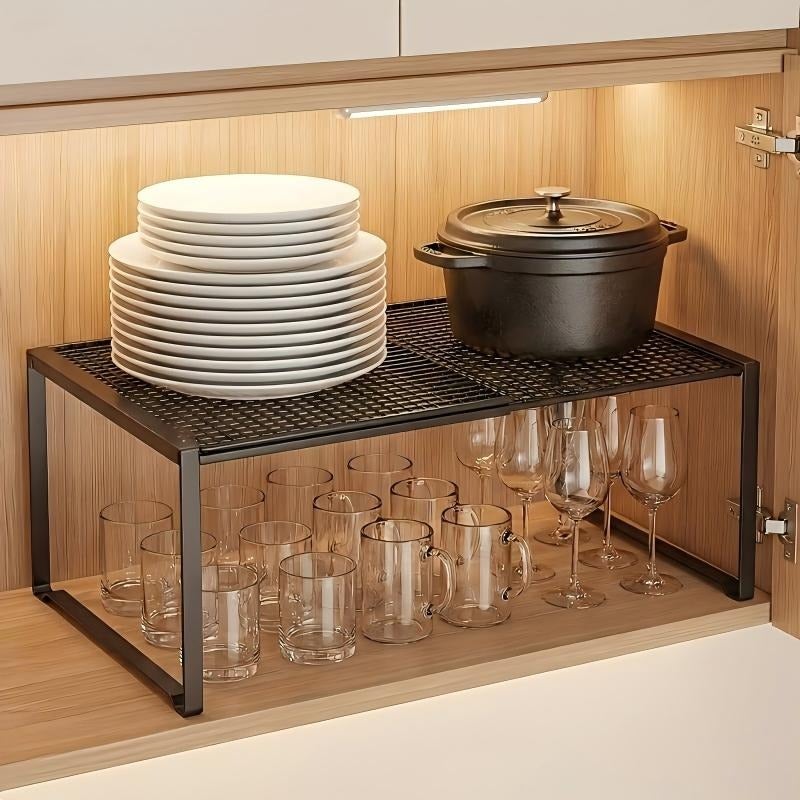 3 Models And Sizes to Choose From, Multi-Layer Stackable Telescopic Storage Rack, Vertical Space Storage Rack, High Load-Bearing Layered Metal Shelf, Maximum Expansion Range Up to 85Cm/33.46In, High-Strength Carbon Steel Is Not Easy to Deform - Image 3