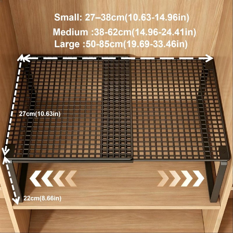 3 Models And Sizes to Choose From, Multi-Layer Stackable Telescopic Storage Rack, Vertical Space Storage Rack, High Load-Bearing Layered Metal Shelf, Maximum Expansion Range Up to 85Cm/33.46In, High-Strength Carbon Steel Is Not Easy to Deform - Image 4