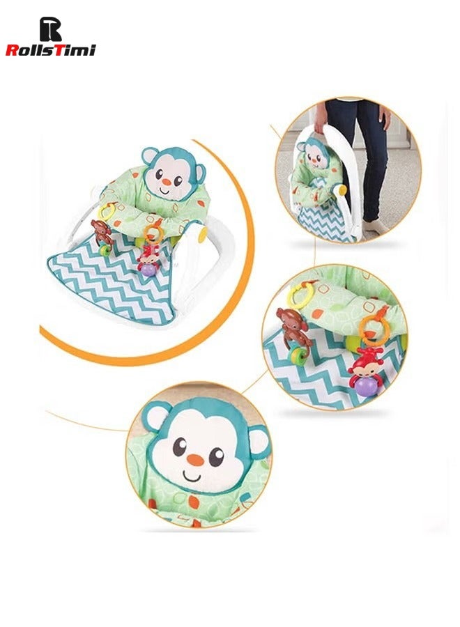 RollsTimi  Monkey Themed Baby Play Sit-Me-Up Floor Seat Suitable For 0M And Above - Image 3