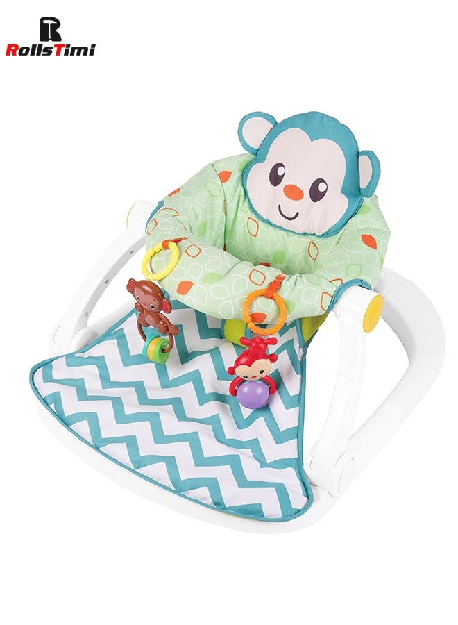 RollsTimi  Monkey Themed Baby Play Sit-Me-Up Floor Seat Suitable For 0M And Above - Image 1