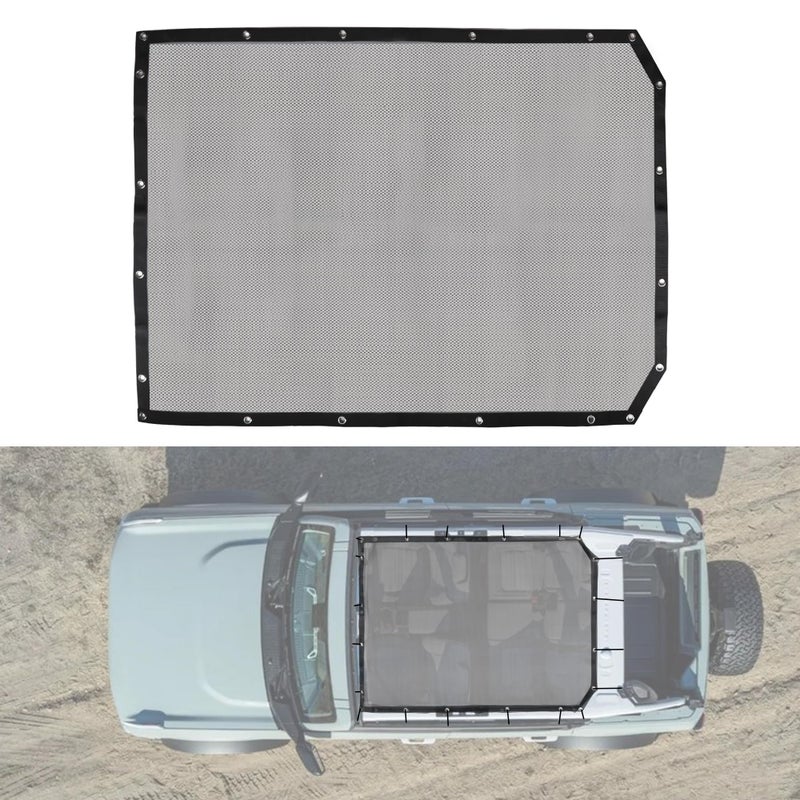 BESTAOO Sunshade for Ford Bronco Accessories 2021 2022 2023 2024 2025 4 Door, Front & Rear Full Length Mesh Sun Shade Bimini Top Cover for Bronco 4 Door - Blocks UV, Wind, Noise (USA Flag) - Image 1