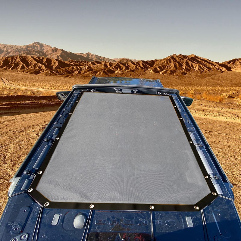 BESTAOO Sunshade for Ford Bronco Accessories 2021 2022 2023 2024 2025 4 Door, Front & Rear Full Length Mesh Sun Shade Bimini Top Cover for Bronco 4 Door - Blocks UV, Wind, Noise (USA Flag) - Image 4