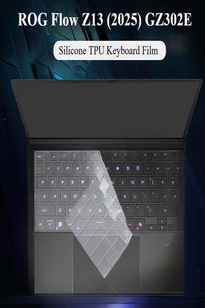 General 4 Pack Keyboard Cover Compatible with 13.4 inch ASUS ROG Flow Z13 2025 GZ302E Gaming Laptop Silicone TPU Keyboard Protector Skin 2 Clear 2 Clear Black  - Image 2