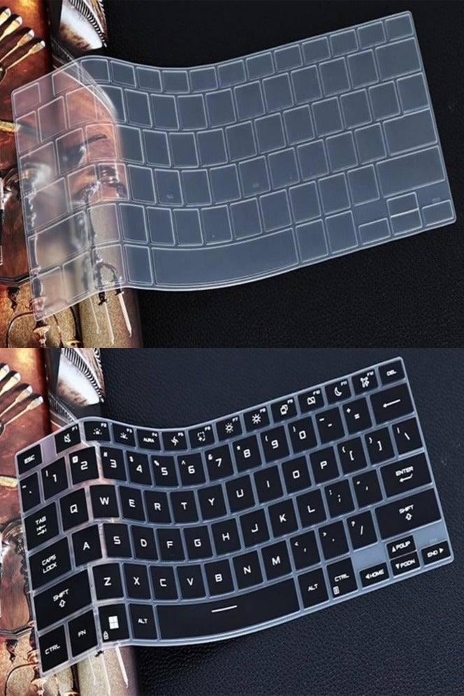 General 4 Pack Keyboard Cover Compatible with 13.4 inch ASUS ROG Flow Z13 2025 GZ302E Gaming Laptop Silicone TPU Keyboard Protector Skin 2 Clear 2 Clear Black  - Image 1