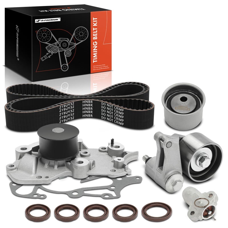 APremium Engine Timing Belt Kit with Water Pump Compatible with Kia Hyundai Cars Optima 20062009 Santa Fe 20072009 Rondo 20072012 Magentis 20072010 27L