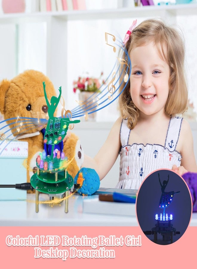 MiOYOOW مجموعة صندوق الموسيقى الراقصة المتحركة MIOYOOW DIY، مجموعة لحام فتاة الباليه LED RGB مع 3 أغاني، مجموعة تعليمية STEM لممارسة اللحام وزينة المكتب - Image 3
