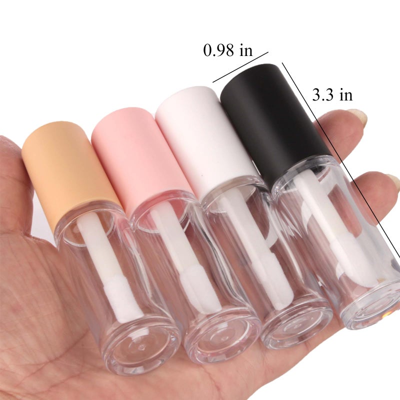 Qeuly 4 Piece Lip Gloss Tubes, 6ml Empty Lip Gloss Tubes with Wand, Clear Plastic Lip Gloss Containers for Skin Care Oil DIY Makeup Lipgloss Making Kit (D25xH86mm) - Image 5