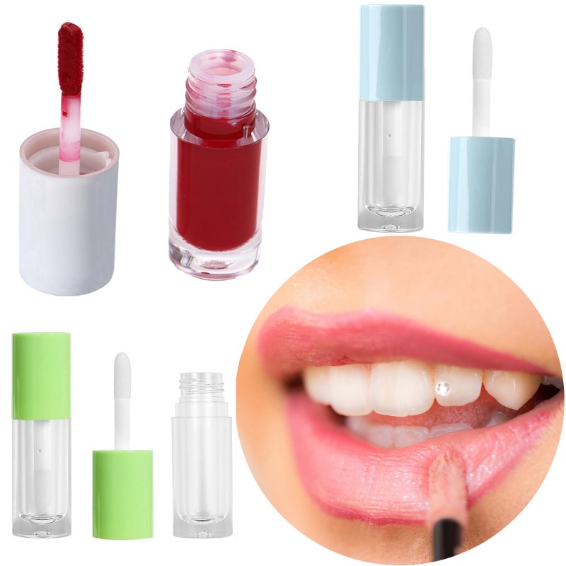Qeuly 4 Piece Lip Gloss Tubes, 6ml Empty Lip Gloss Tubes with Wand, Clear Plastic Lip Gloss Containers for Skin Care Oil DIY Makeup Lipgloss Making Kit (D25xH86mm) - Image 2