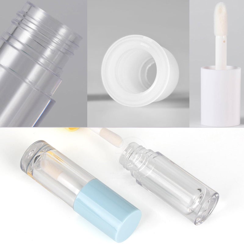 Qeuly 4 Piece Lip Gloss Tubes, 6ml Empty Lip Gloss Tubes with Wand, Clear Plastic Lip Gloss Containers for Skin Care Oil DIY Makeup Lipgloss Making Kit (D25xH86mm) - Image 4