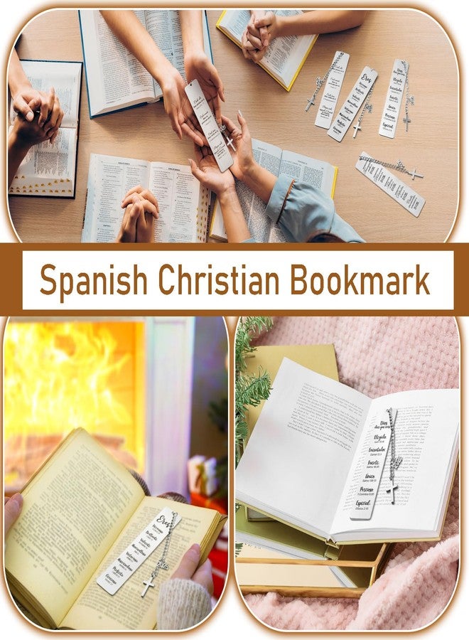 Mooliwe 12 Pcs Regalos Cristianos Spanish Christian Bookmarks Christmas Spanish Christian Gifts Bulk for Women Bible Verse Metal Religious Scripture Cross Inspirational Bookmarks with Church - Image 4