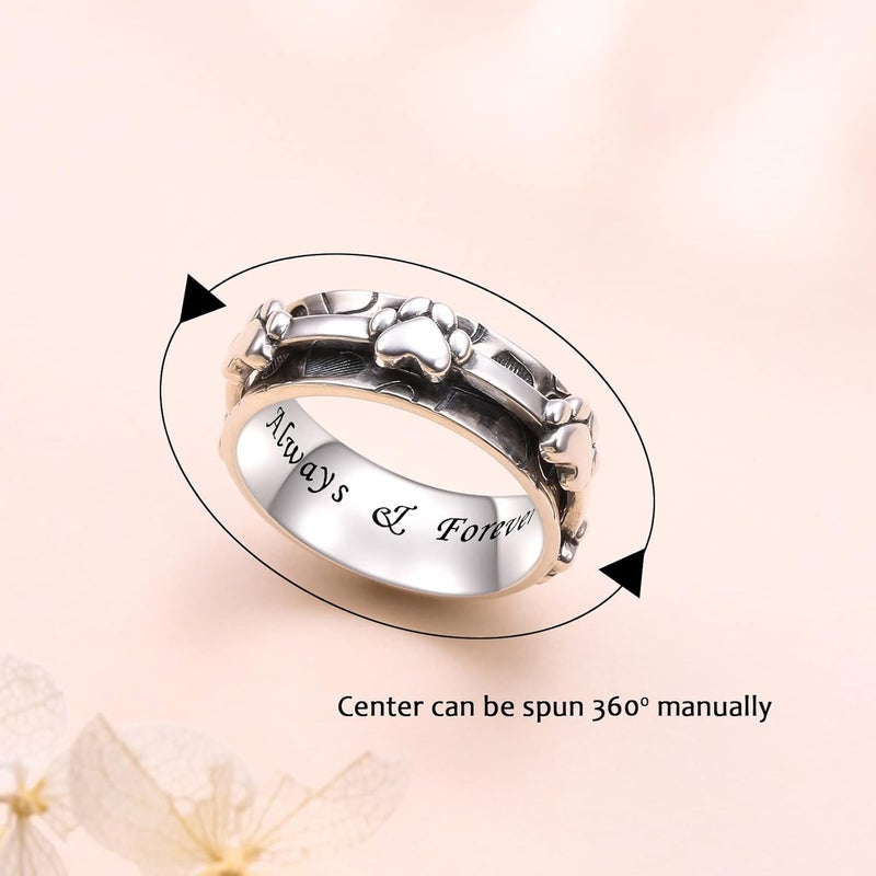 Ladytree Anxiety Relieve Spinner Rings Sterling Silver Worry Stress Relieving Boredom ADHD Autism Ring for Women Men - Image 4