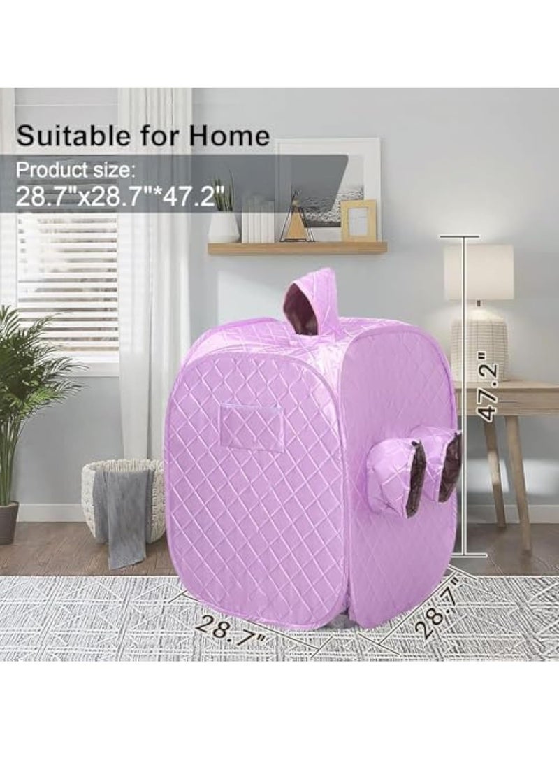 Arabest ساونا بخار محمولة غرفة خاصة خيمة ساونا شخصية قابلة للطي سبا منزلي صندوق ساونا مع مؤقت جهاز تحكم عن بعد وعاء بخار سعة 2 لتر حقيبة حمل، 9 مستويات، للتخلص من السموم والاسترخاء (مزدوج، بنفسجي) - Image 4