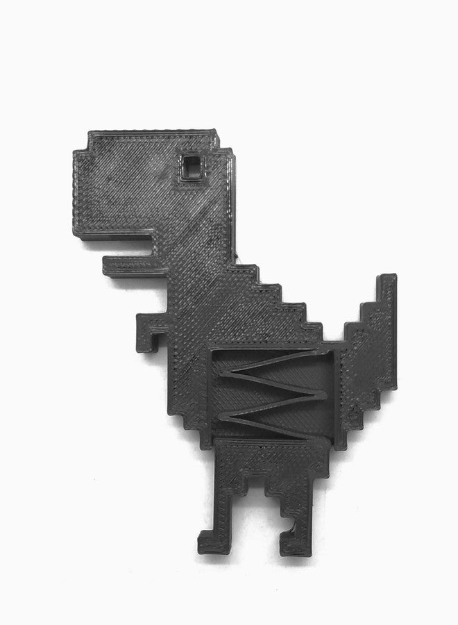 CERO 3D Printed Jumping Rex no Internet Jumping Dinosaur (Black PLA Plastic) - Image 4