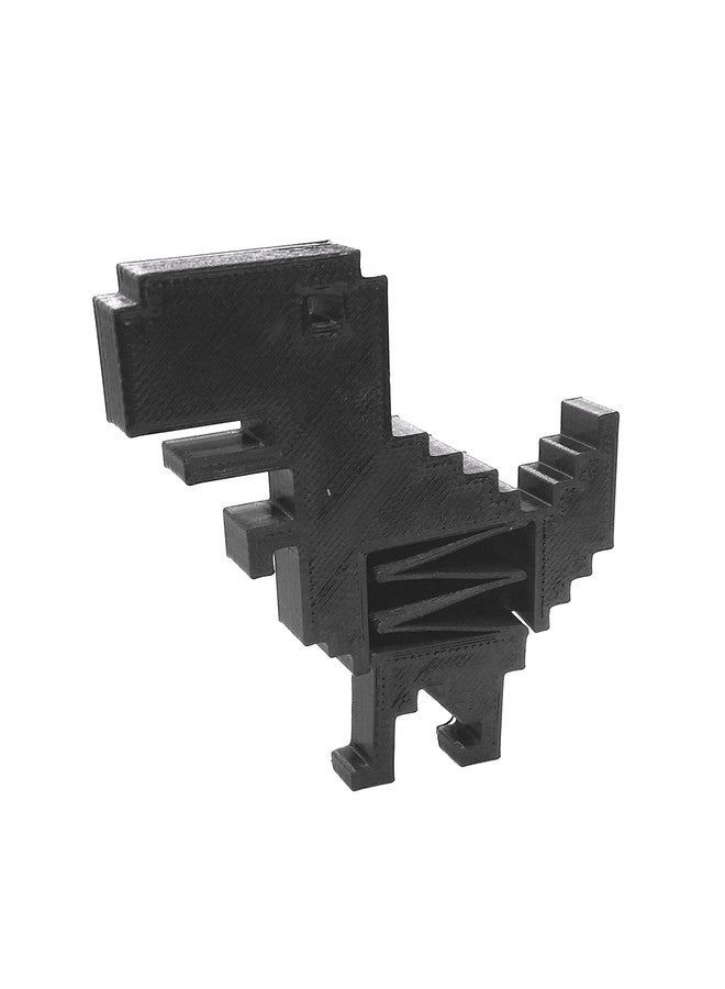 CERO 3D Printed Jumping Rex no Internet Jumping Dinosaur (Black PLA Plastic) - Image 2