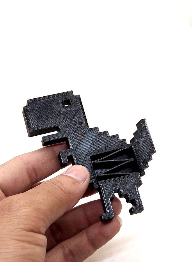 CERO 3D Printed Jumping Rex no Internet Jumping Dinosaur (Black PLA Plastic) - Image 5