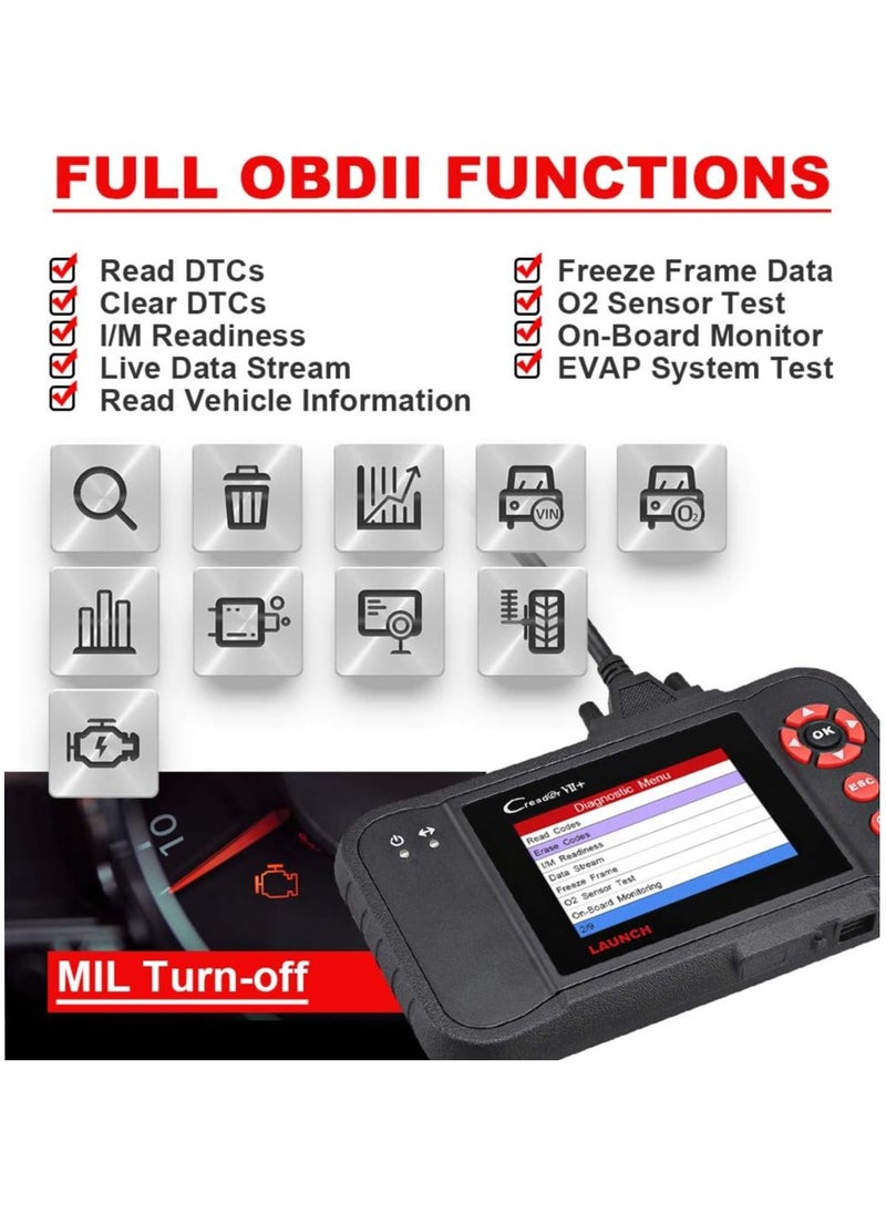 USED X431 Creader VII+ Auto Code Reader EOBD OBD2 Scanner Scan Tool Testing Engine Transmission ABS Airbag System Free Update via PC