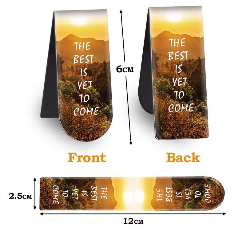 ABSOFINE Magnetic Bookmarks, 46PCS Inspirational Slogan Nature Scenery Pattern Bookmarks, Encourage Yourself Book Mark for Book Lovers, Women, Man, Kids, Students, Teachers, School, Home(2.4 x 1 inch) - Image 3