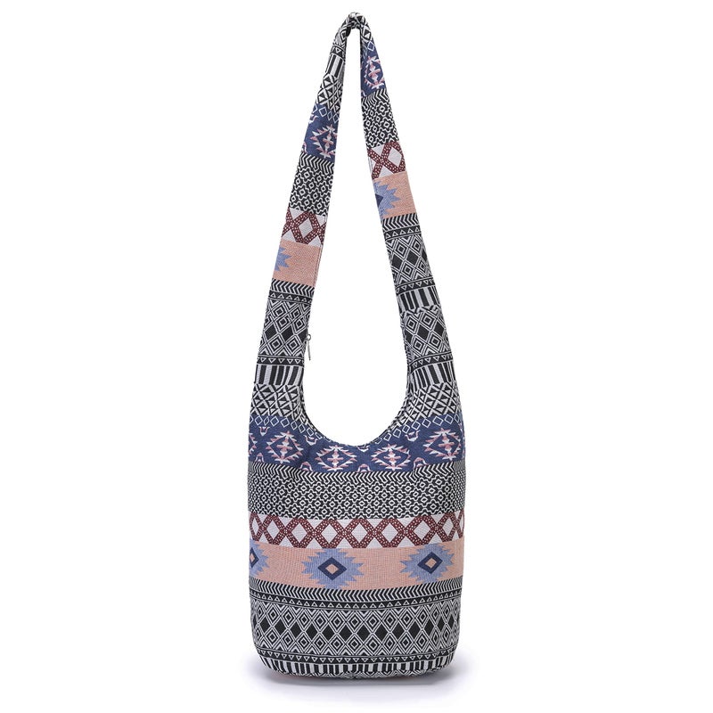 Coton Pose Women Shoulder Handbags Fashion canvas Hippie Crossbody Bags Bohemian Animal Prints Hobo Bags (Pink) - Image 1