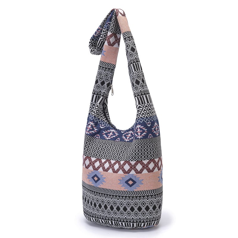 Coton Pose Women Shoulder Handbags Fashion canvas Hippie Crossbody Bags Bohemian Animal Prints Hobo Bags (Pink) - Image 2