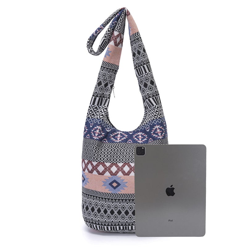 Coton Pose Women Shoulder Handbags Fashion canvas Hippie Crossbody Bags Bohemian Animal Prints Hobo Bags (Pink) - Image 4