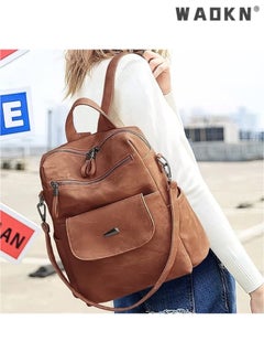 PU Leather Backpack Purse for Women Fashion Multipurpose Design Handbag Ladies Shoulder Bags Travel Backpack, Brown, 12“*11“*5“, Travel Backpacks - pzsku/Z015AD55ABC96456C0149Z/45/_/1727686129/e5d7abe4-a4fb-46db-ab7b-fb25312cd186