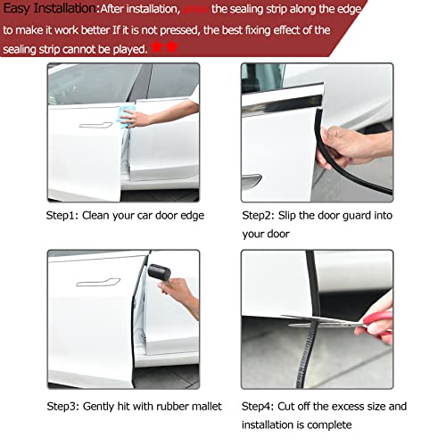 Tintvent 32Ft Car Door Edge Guards Black Universal Rubber Car Door Edge Protector U Shape Automotive Door Entry Guard, Edge Trim Fits for Sedans, Trucks, SUV, ATV, Boats - Image 4