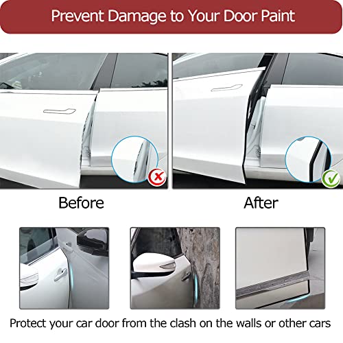 Tintvent 32Ft Car Door Edge Guards Black Universal Rubber Car Door Edge Protector U Shape Automotive Door Entry Guard, Edge Trim Fits for Sedans, Trucks, SUV, ATV, Boats - Image 3