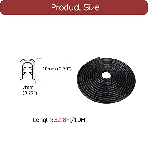 Tintvent 32Ft Car Door Edge Guards Black Universal Rubber Car Door Edge Protector U Shape Automotive Door Entry Guard, Edge Trim Fits for Sedans, Trucks, SUV, ATV, Boats - Image 2