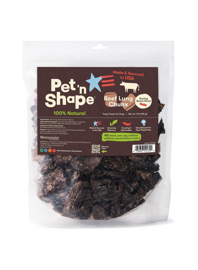 Pet 'n Shape Beef Lung Chunx Dog Treats  Made And Sourced In The Usa  16 Ounce - Image 1