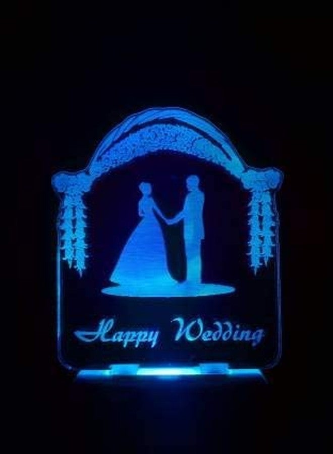 NMII Happy Wedding 3D Illusion Night Lamp Comes with 7 Multicolor and 3D Illusion Design Suitable for Room,Drawing Room,Lobby, (NM_3D Happy Wedding Night Lamp 121) - Image 3