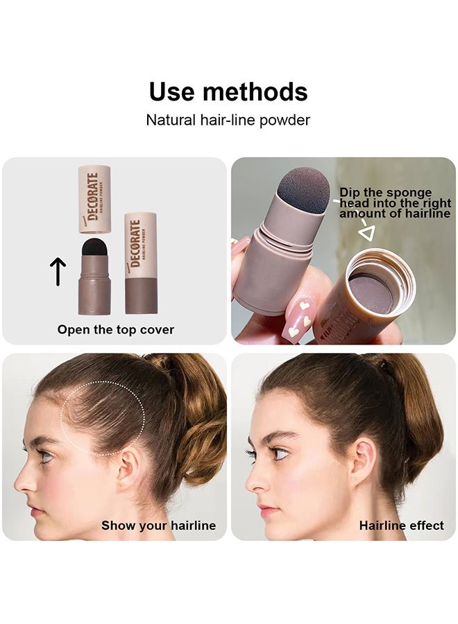 maffick Hairline Powder , Repair Stick, Natural Brown Shade Hairline Powder,Shadow Sponge Pen Waterproof Hair Root Concealer For Thinning Hair Root Touch-Up #01 - Image 4