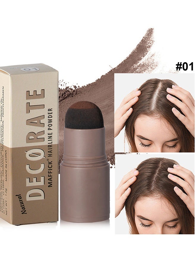 maffick Hairline Powder , Repair Stick, Natural Brown Shade Hairline Powder,Shadow Sponge Pen Waterproof Hair Root Concealer For Thinning Hair Root Touch-Up #01 - Image 1