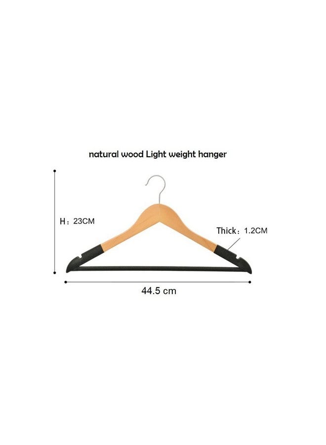 GREEYA Cloth Hanger - Greeya Wooden Cloth Hangers with Non-Slip Velvet Grip and 360 Degree Swivel Chrome Hook - Hangers for Wardrobe and Cupboard - Set of (12)  - Image 5