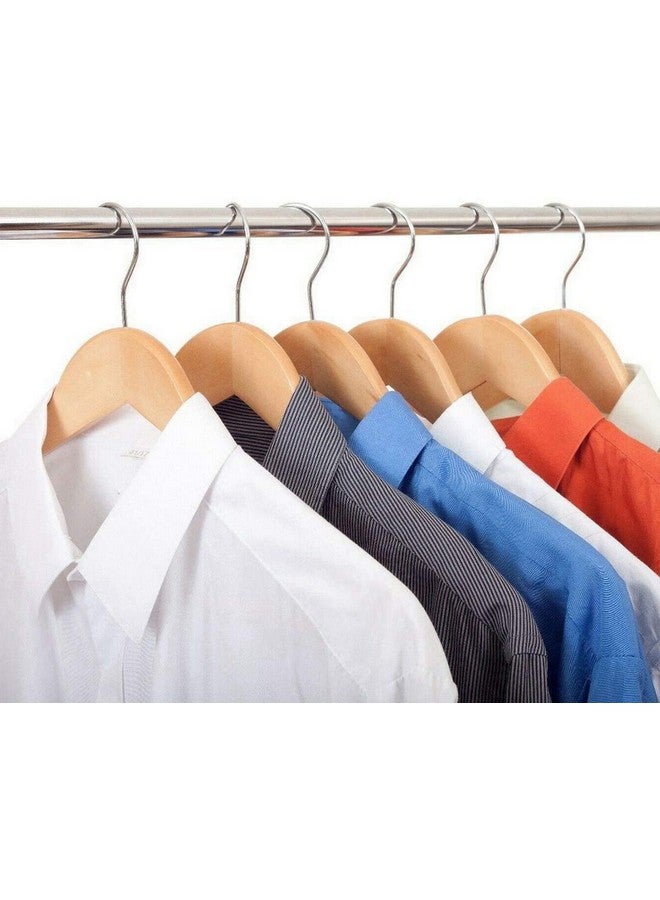 GREEYA Cloth Hanger - Greeya Wooden Cloth Hangers with Non-Slip Velvet Grip and 360 Degree Swivel Chrome Hook - Hangers for Wardrobe and Cupboard - Set of (12)  - Image 3
