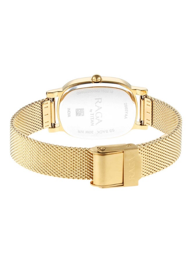 TITAN Raga Viva Women's Watch 2665YM01 – Champagne Dial, Gold-Tone Stainless Steel Strap, Quartz Movement - Image 5