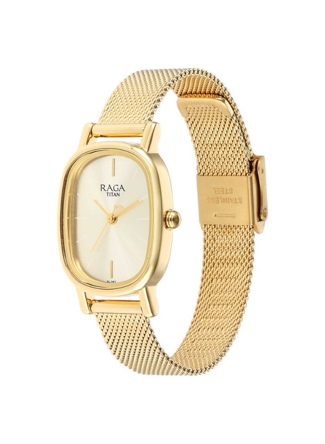 TITAN Raga Viva Women's Watch 2665YM01 – Champagne Dial, Gold-Tone Stainless Steel Strap, Quartz Movement - Image 3