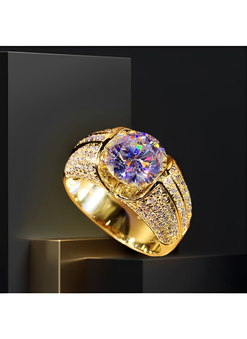 REOCLE Women's Zircon Ring Engagement Ring Plated Sparkling Rings with Round Cut Diamond Best Jewelry Gifts for Marriage Anniversary & Birthday  - Image 2