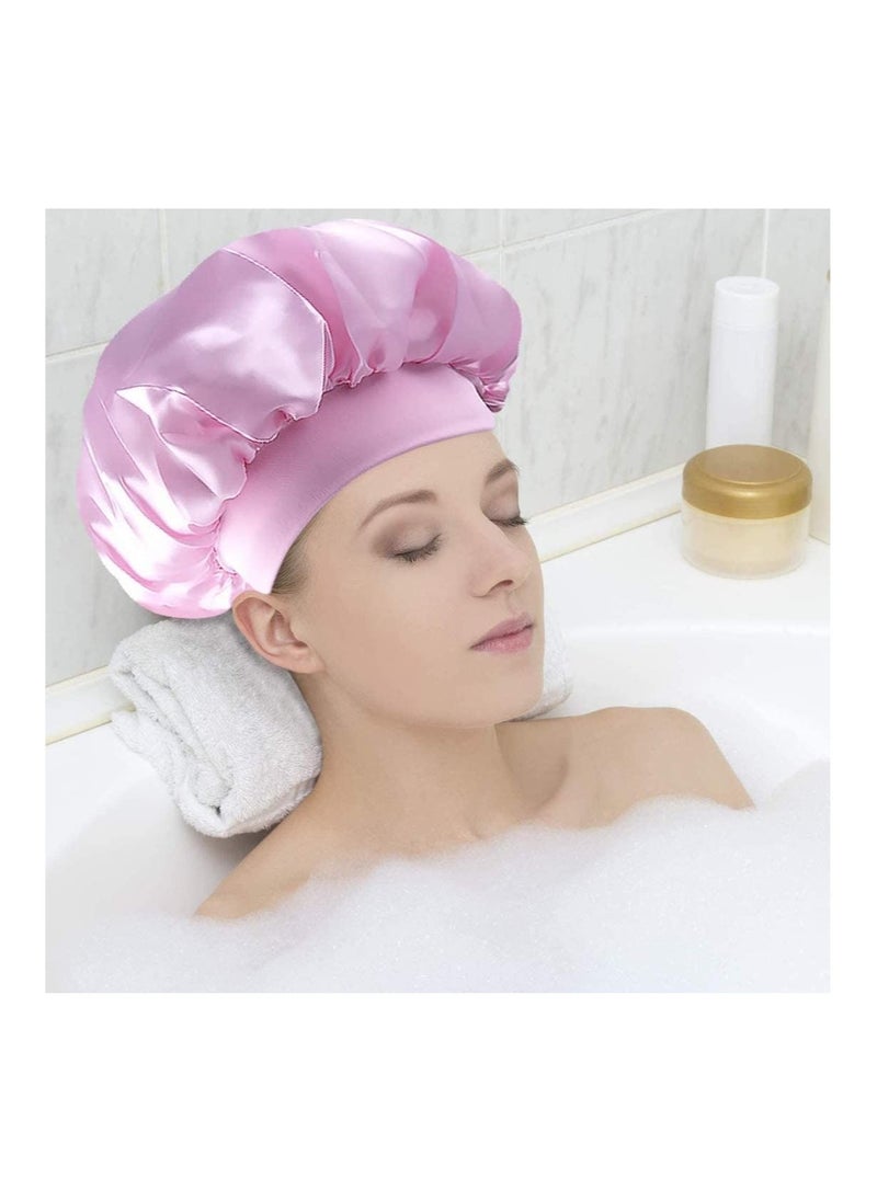 Captaintech 8 Pieces Sleep Caps Women Satin Bonnets Sleeping Hair Loss Cap Salon Night for Women Colours Elastic Stain Bonnet Hat Shower  - Image 3