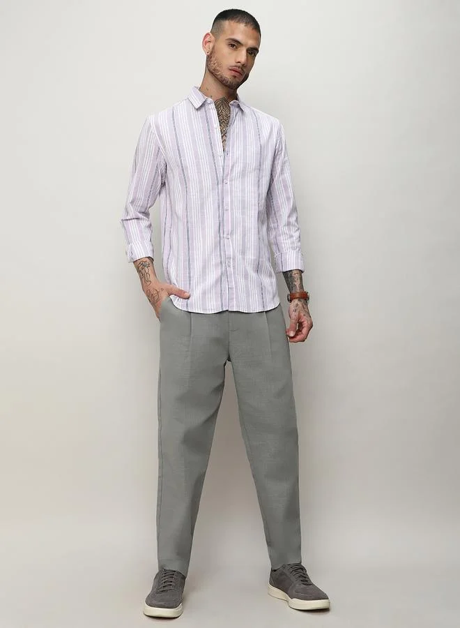 Campus Sutra Campus Sutra Slim Collar Striped Regular Fit Shirt