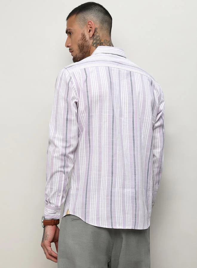 Campus Sutra Campus Sutra Slim Collar Striped Regular Fit Shirt