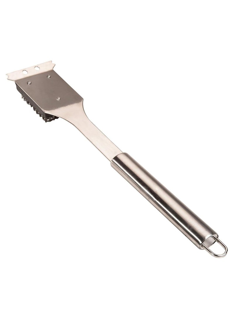 Cuisinart Grill Brush and Scraper for Barbecue, Grill Brush for Outdoor Grill with Extended, Large and Replaceable Stainless Steel Bristles Head, No Scratch for BBQ Grill Brush for Any Grill (Silver)  - Image 1