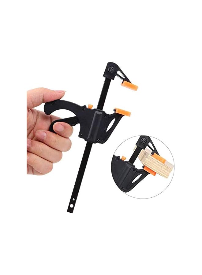 PROMASS Wood Clamps 4 Pack Ratchet Bar Clamps for Woodwork One Handed Easily Relese F Clamps for Woodworking Spring Clamp Micro Clamp Clamps Heavy Duty Quick Slide Wood Clamp Set  - Image 3