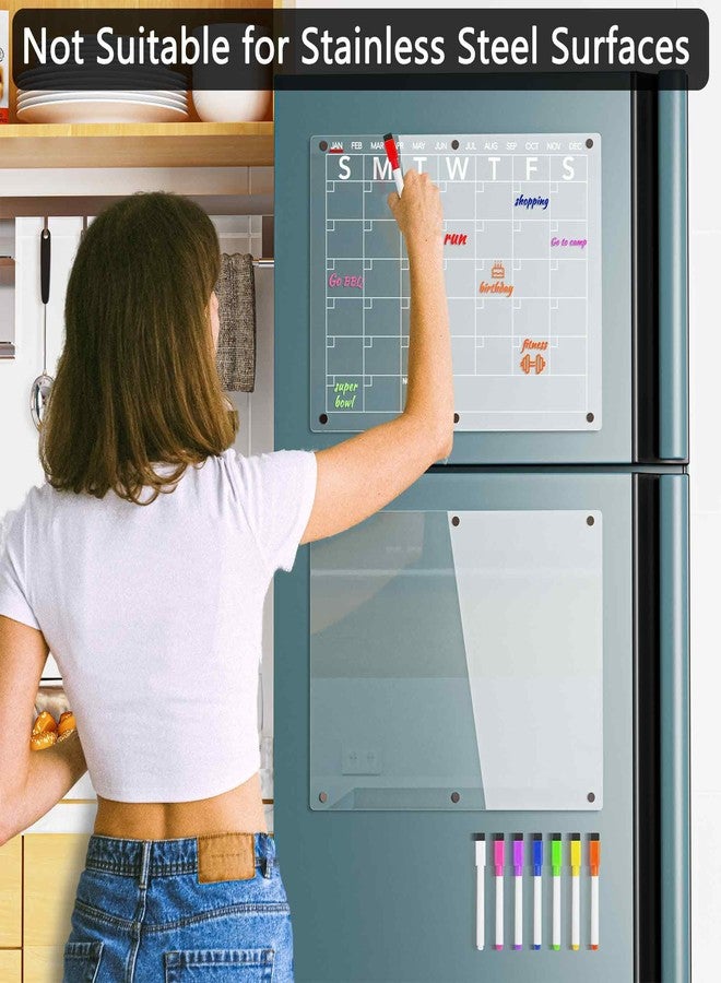 Neatsure Acrylic Magnetic Dry Erase Board Calendar for Fridge, Clear Monthly Planner and Memo Whiteboard for Refrigerator, w/ 8 Colors Markers, 15 x 11 - Image 3