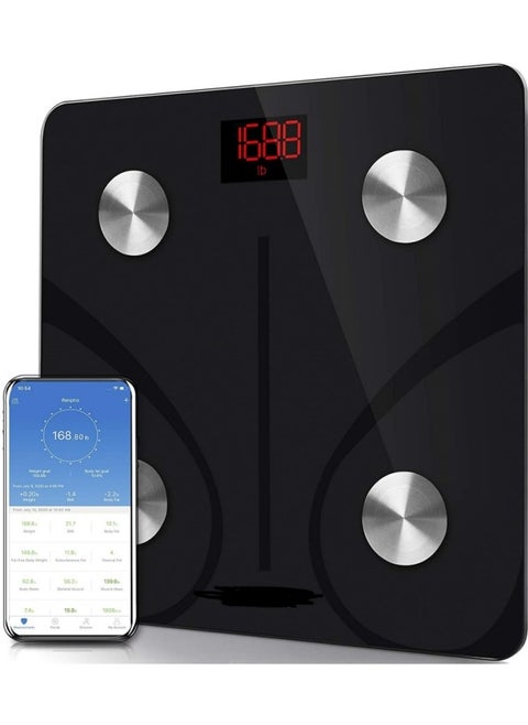 Bluetooth Body Fat Scale, Smart BMI Scale Digital Bathroom Weight Scale, Body Composition Analyzer with Smartphone App