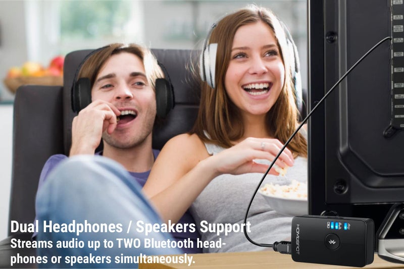 HomeSpot Bluetooth 5.3 Audio Transmitter for TV - aptX Low Latency, Dual Stream, Optical/RCA/3.5mm Audio Adapter - Image 4