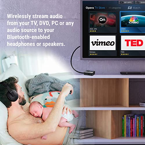 HomeSpot Bluetooth 5.3 Audio Transmitter for TV - aptX Low Latency, Dual Stream, Optical/RCA/3.5mm Audio Adapter - Image 2