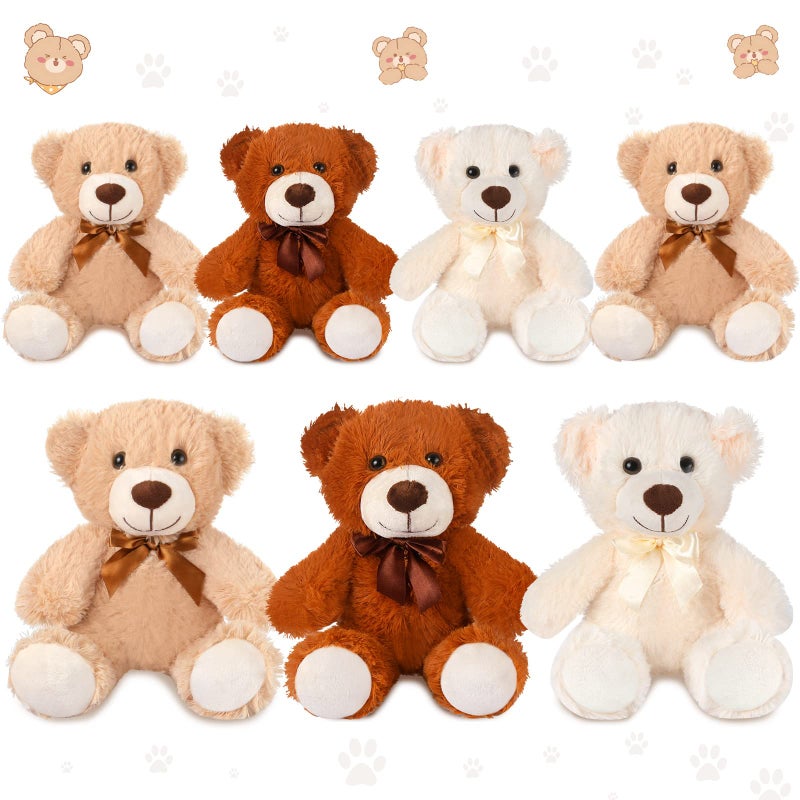 Zomiboo 7 Packs Plush Bear Stuffed Animals Plush Soft Cute Stuffed Dolls Birthday Party DecorationsClassic Colors - Image 3